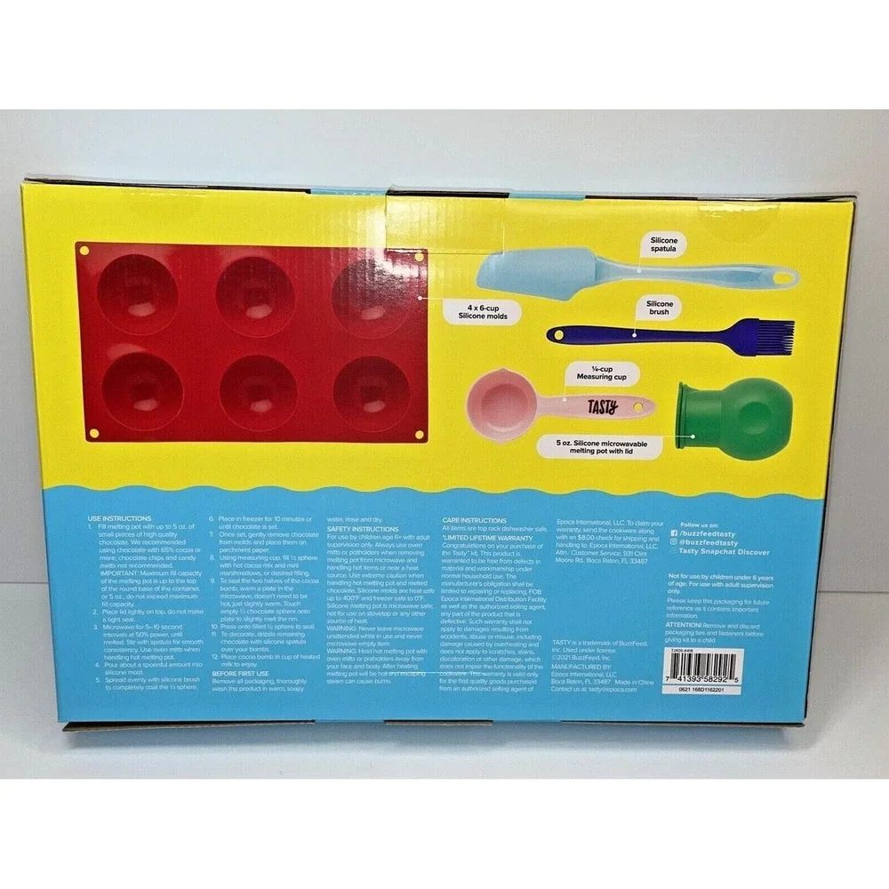 Tasty Cocoa Bomb Kits 8 Piece Includes Kid-Safe Real Tools and Silicone Baking